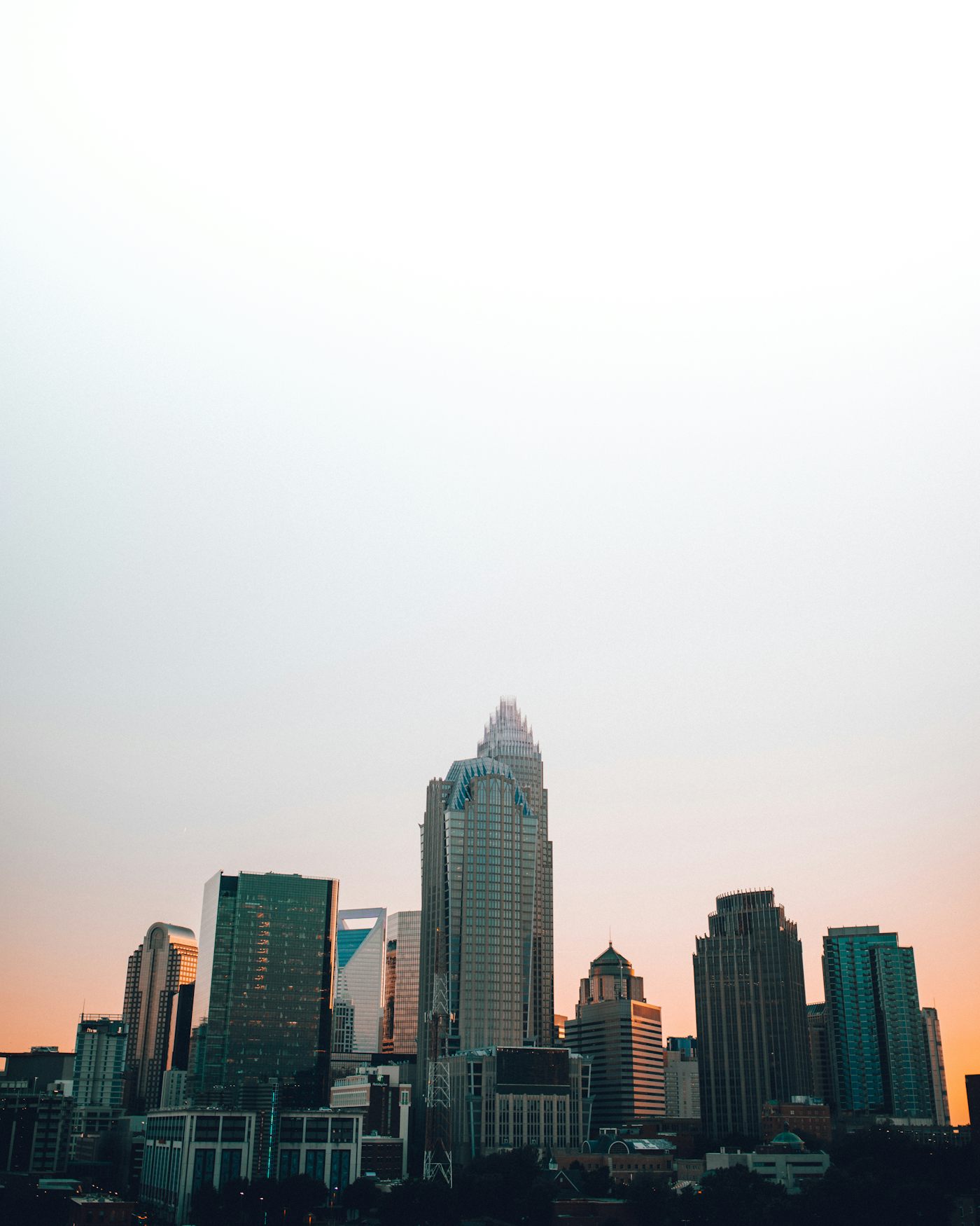 Uptown Charlotte, North Carolina skyline at sunset